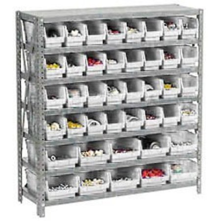 GLOBAL EQUIPMENT Steel Shelving - Total 42 4"H Plastic Shelf Bins Ivory - 36x12x39-7 Shelves 603432WH